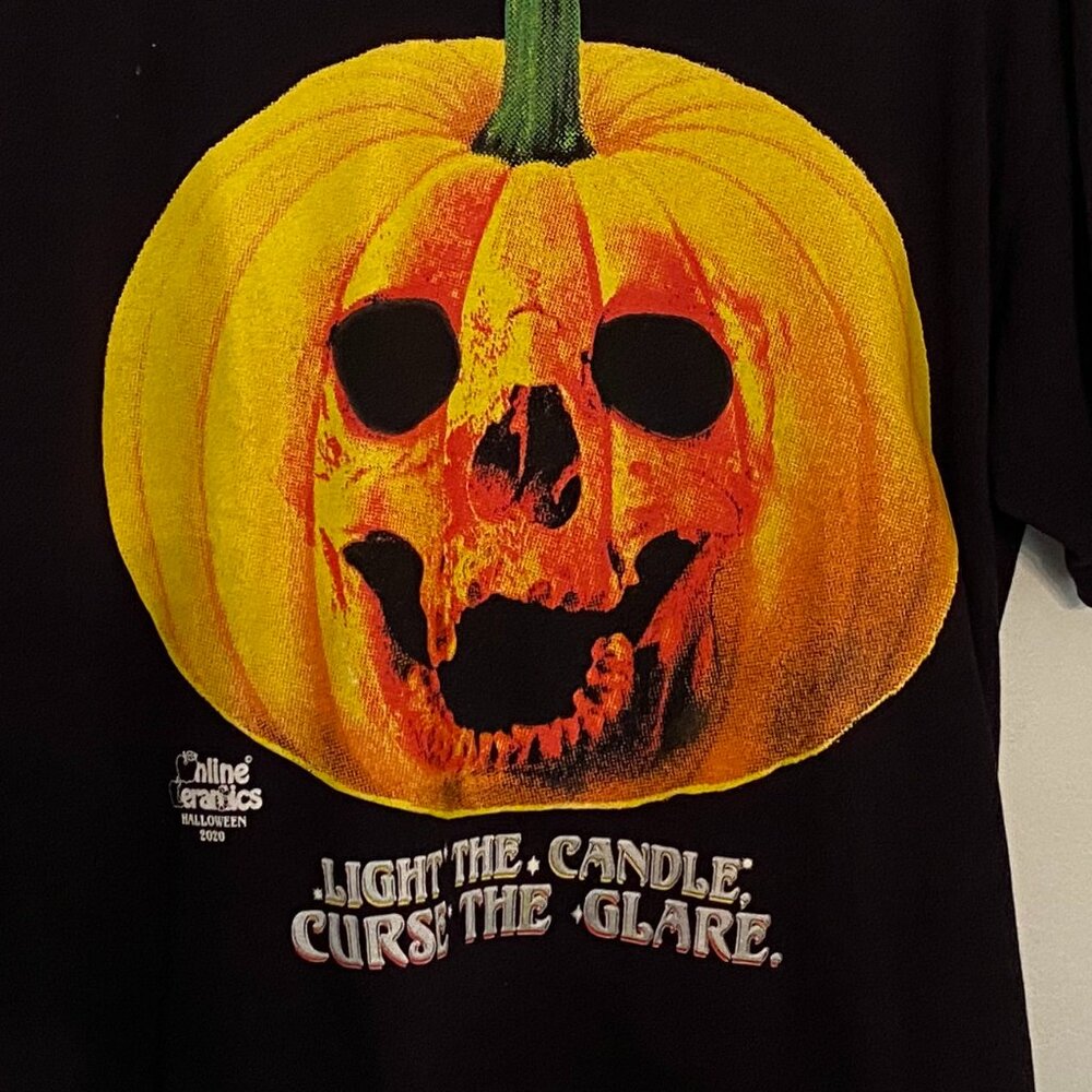 Online Ceramics Black Pumpkin Tee Shirt Size M - Picture 2 of 5